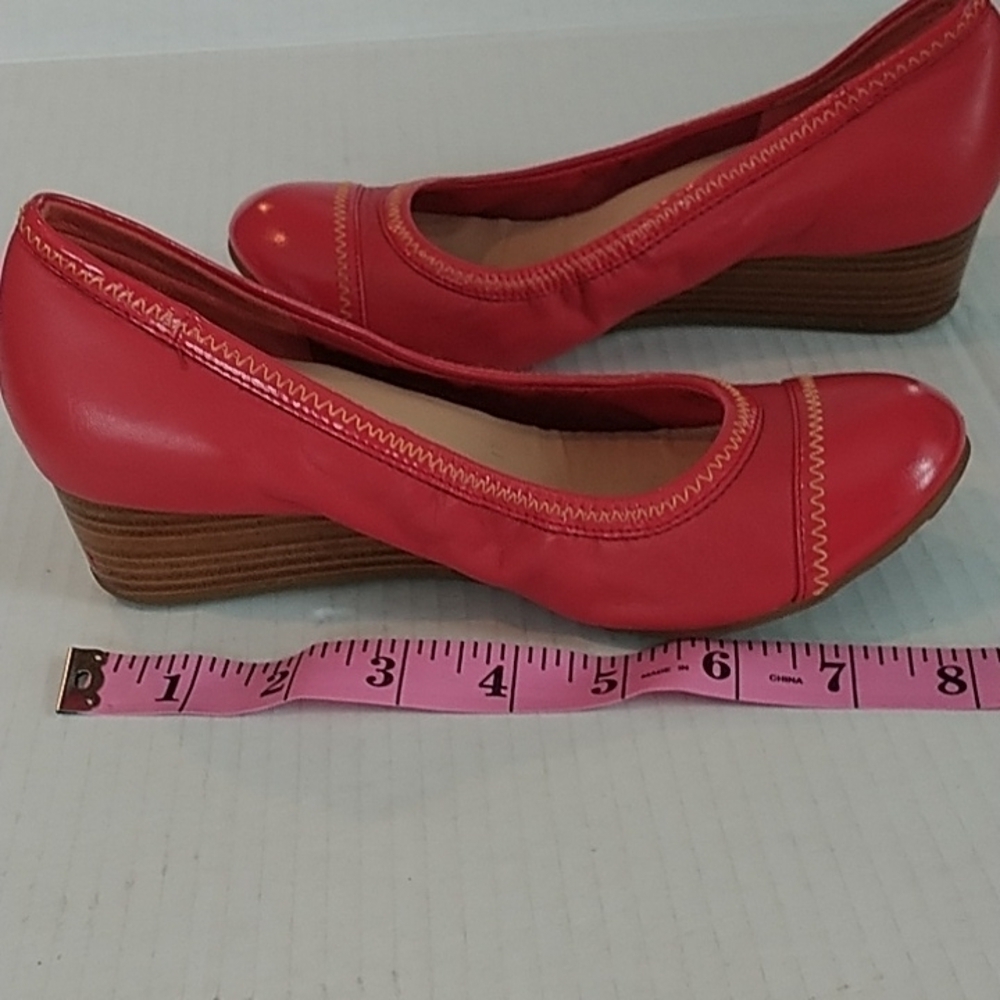 Cole Haan Nike Air Collaboration Red Leather Wedges 4.5